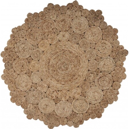 Palacedesigns Bursting Medallion Boutique Jute Area Rug - Natural PA3101981